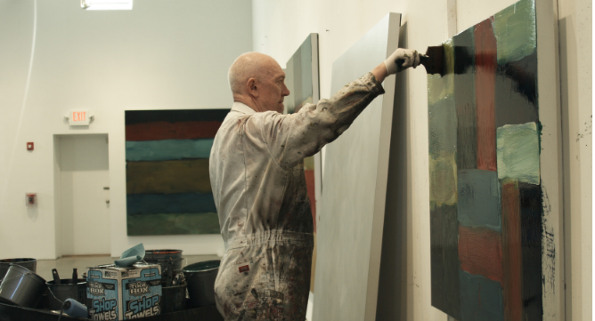 Portrait of Sean Scully in his studio