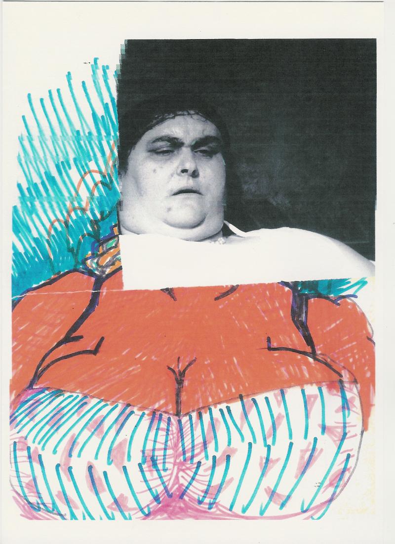 Federico Fellini Maria de Sisti als Pensionsbesitzerin, 1972 (Roma) Collage Fondation Fellini pour le cinéma, Sion © 2022, ProLitteris, Zurich