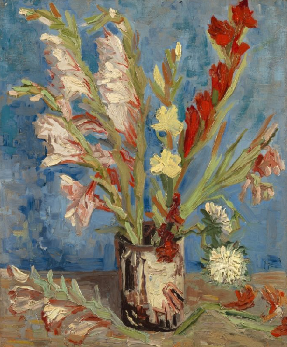 Vase with Gladioli and Chinese Asters, Vincent van Gogh, 1886