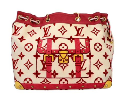 90 LOUIS VUITTON Strandtasche "EPOGNE CAB...  LIMITED EDITION. RARITÄT. Monogram Epogne Serie in Rot auf cremefarbenem Frottier, Details aus Canva...  Startpreis 1.000 EUR