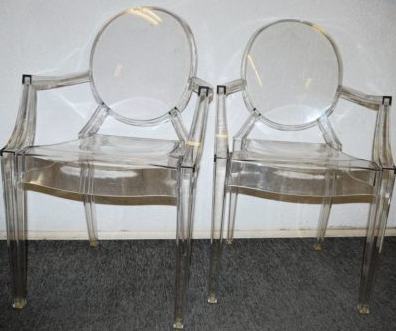 Los Nr. 950 | A293 0950-Philippe Starck für Kartell: Paar Armlehnstühle “Louis Ghost”, 2000er Limit: € 180 Taxe: € 400-500