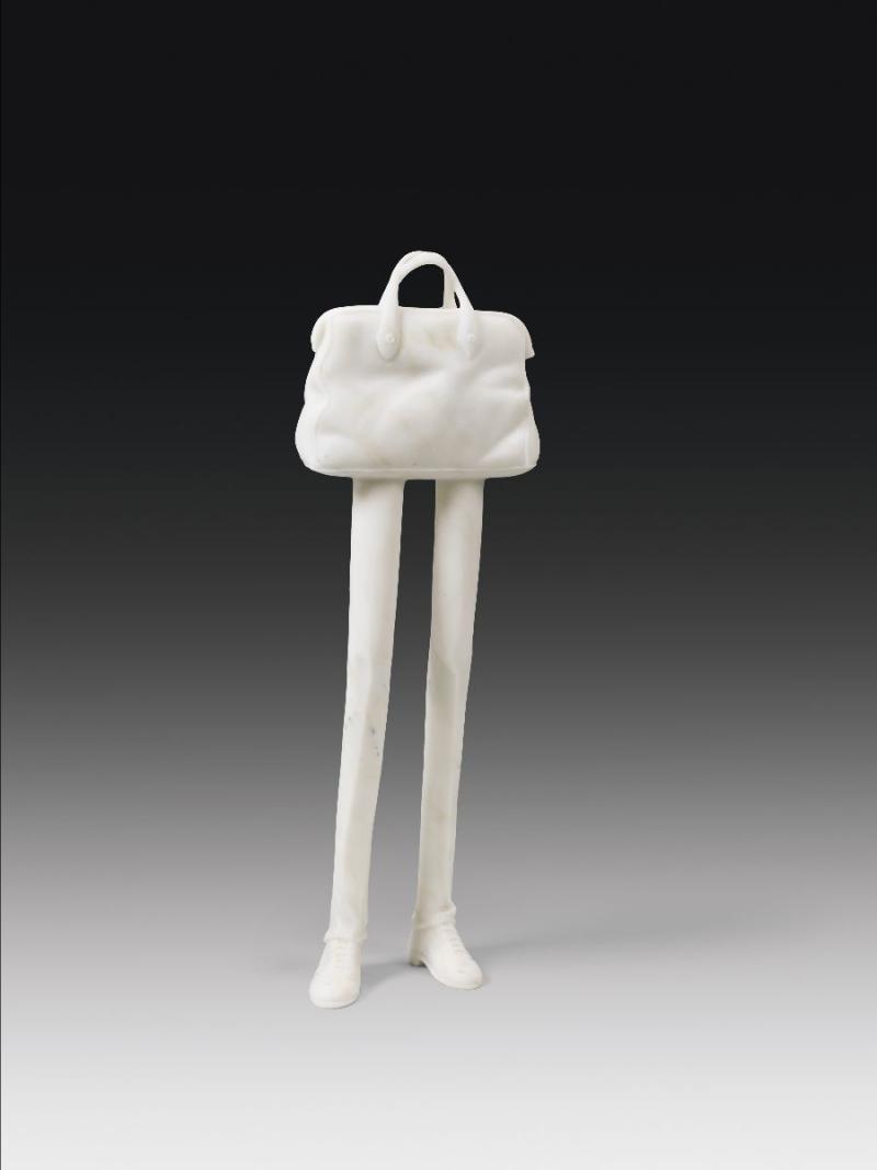 Erwin Wurm „.... Waiting“ (marble version), 2020, Carrara Marmor, H 62 cm