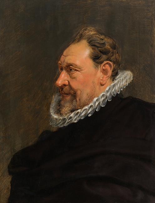 Peter Paul Rubens Umkreis Bildnis eines Herren in schwarzem Gewand und weißem Kragen Öl auf Holz 62,5 x 49 cm,  Startgebot: €25,000 Schätzp. €25,000 - €50,000   Verkauft €90,000