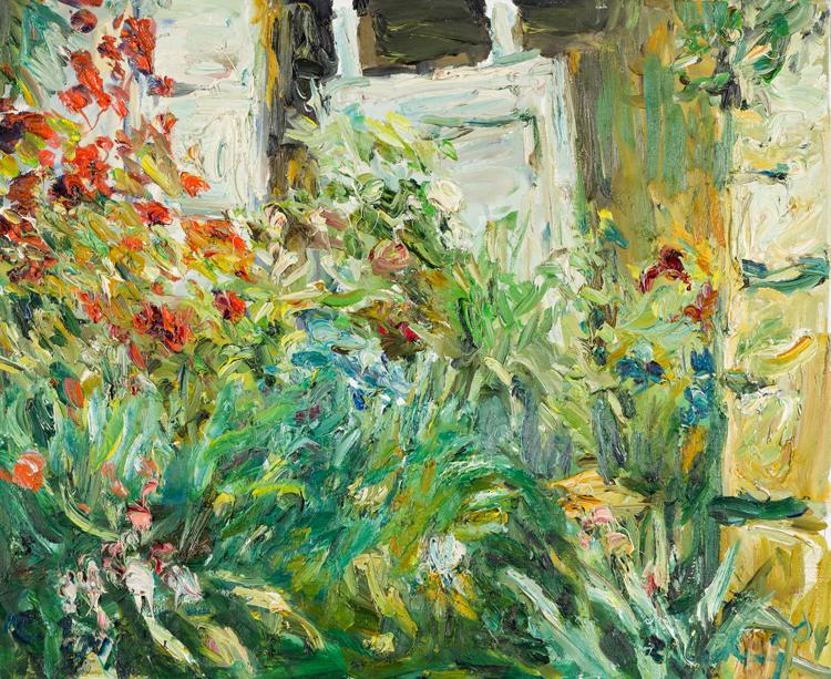 Roland Ladwig, Garten mit Rosenstock, 2004, Öl auf Leinwand, 50 x 60 cm