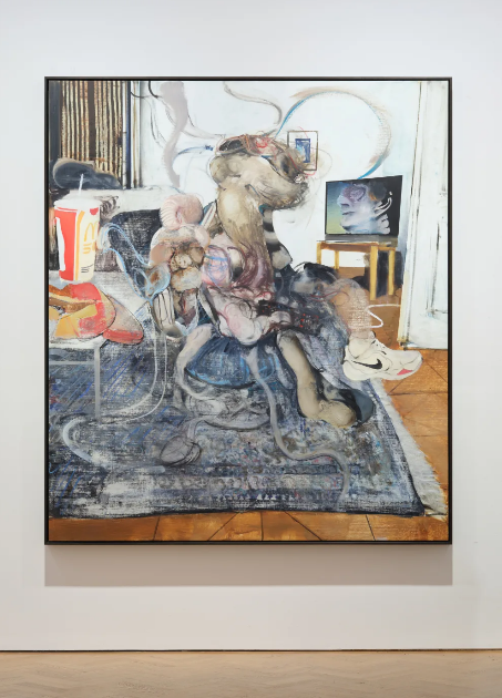 Adrian Ghenie Figure with Remote Control, 2022 Oil on canvas  205 x 178 cm (80.71 x 70.1 in)