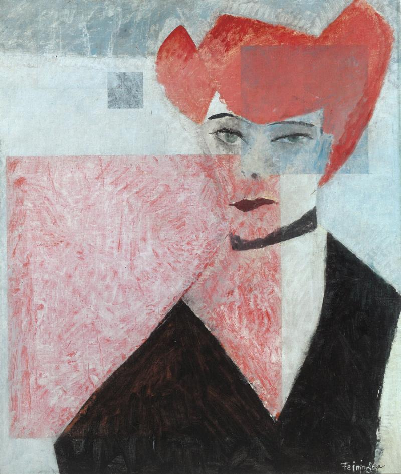 Lyonel Feininger: Frau mit rotem Haar (Rothaarige Frau), 1927, Öl auf Leinwand; Osthaus Museum Hagen © Courtesy of Osthaus Museum Hagen / Institut für Kulturaustausch, Tübingen, (Fotograf: Achim Kukulies, Düsseldorf)