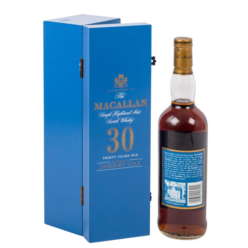 100 MACALLAN Single Malt Scotch Whisky 'Sh...  Region: Speyside, The Macallan Distillers, 43% Vol., 700 ml, Füllstand im Flaschenhals, in Originalv...  Startpreis 6.000 EUR