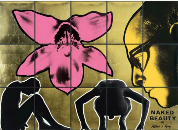 Gilbert & George  NAKED BEAUTY, 1982 Mixed media, 15 panels 213.36 x 254 cm (84 x 100 in)