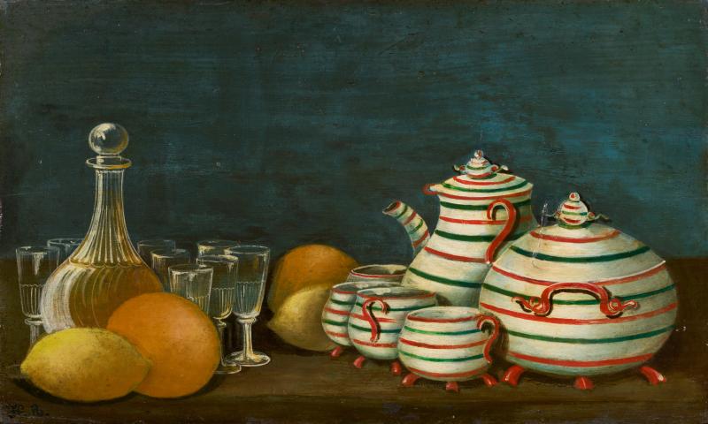 Henri Rousseau (1844 – 1910) Nature morte aux verres et aux Faiences | Öl auf Holz | 30,5 x 50 cm Ergebnis: € 66.000