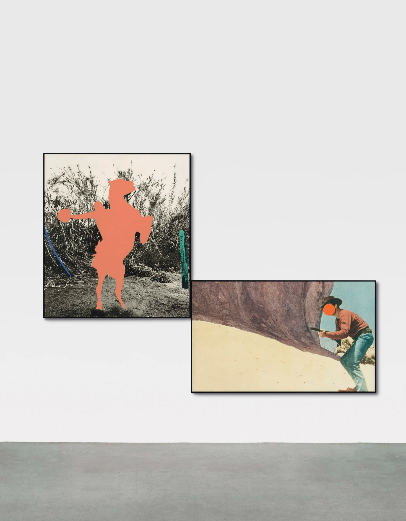 John Baldessari Equestrian (Flesh) in Brackets with Orange Showdown, 1992 (c) John Baldessari