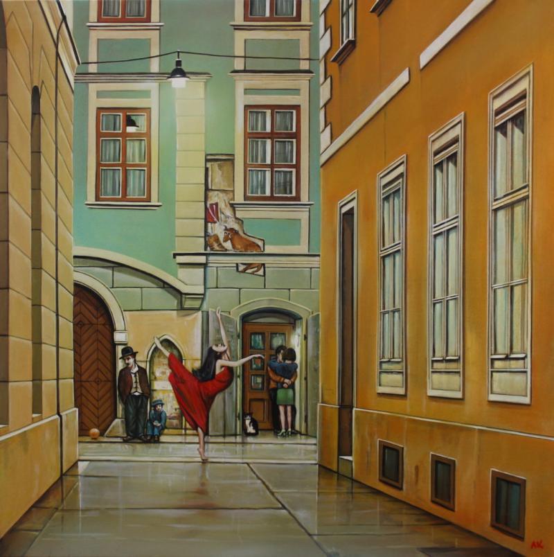 Anton Kitzmüller Blick in die Bäckerstrasse 100 x 100 cm