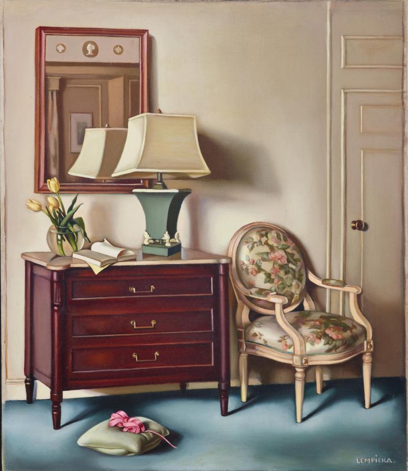 Tamara de Lempicka (Warschau 1898–1980 Cuernavaca /Mexiko) Chambre d’hôtel, ca. 1951, signiert, Öl auf Leinwand, 56 x 48 cm, erzielter Preis € 278.000