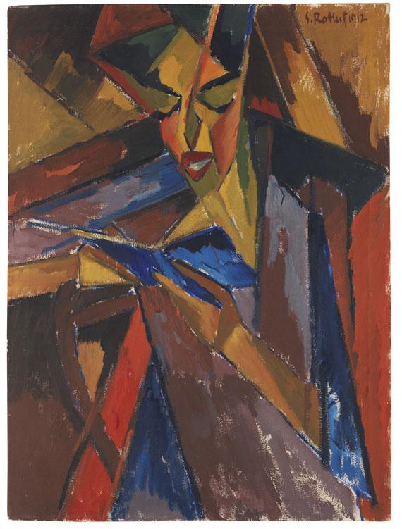 4 Karl Schmidt-Rottluff	 Lesende (Else Lasker-Schüler), 1912. Öl auf Leinwand Schätzung: € 700.000 Ergebnis: