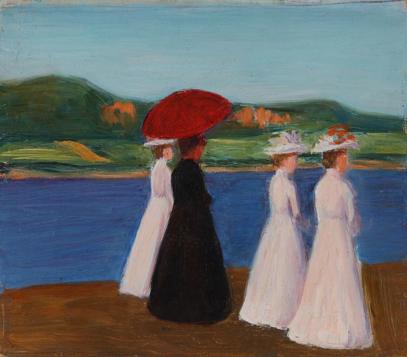 GABRIELE MÜNTER, Promenade an der Seine, um 1904 © Kunsthalle Emden, Stiftung Henri und Eske Nannen und Schenkung Otto van den Loo, Foto: bpk/Kunsthalle Emden/Martinus Ekkenga © Bildrecht, Wien 2022