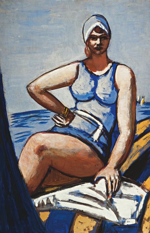 MAX BECKMANN, Quappi im Blauen im Boot, 1926/50 © Sammlung Würth, Foto: Volker Naumann, Schönaich