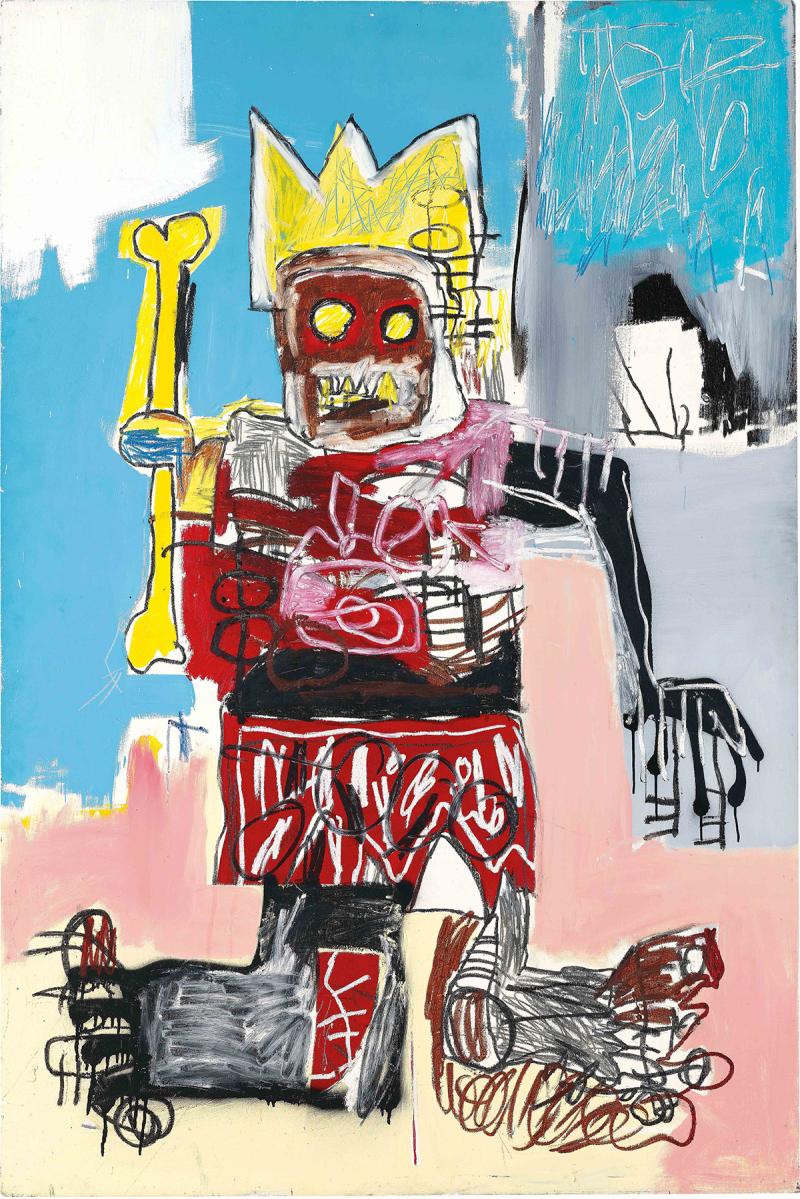 Jean-Michel Basquiat Untitled, 1982 Acryl, Ölkreide und Sprühfarbe auf Holz Private Collection – courtesy of HomeArt Photo: Private Collection – courtesy of HomeArt © Estate of Jean-Michel Basquiat. Licensed by Artestar, New York