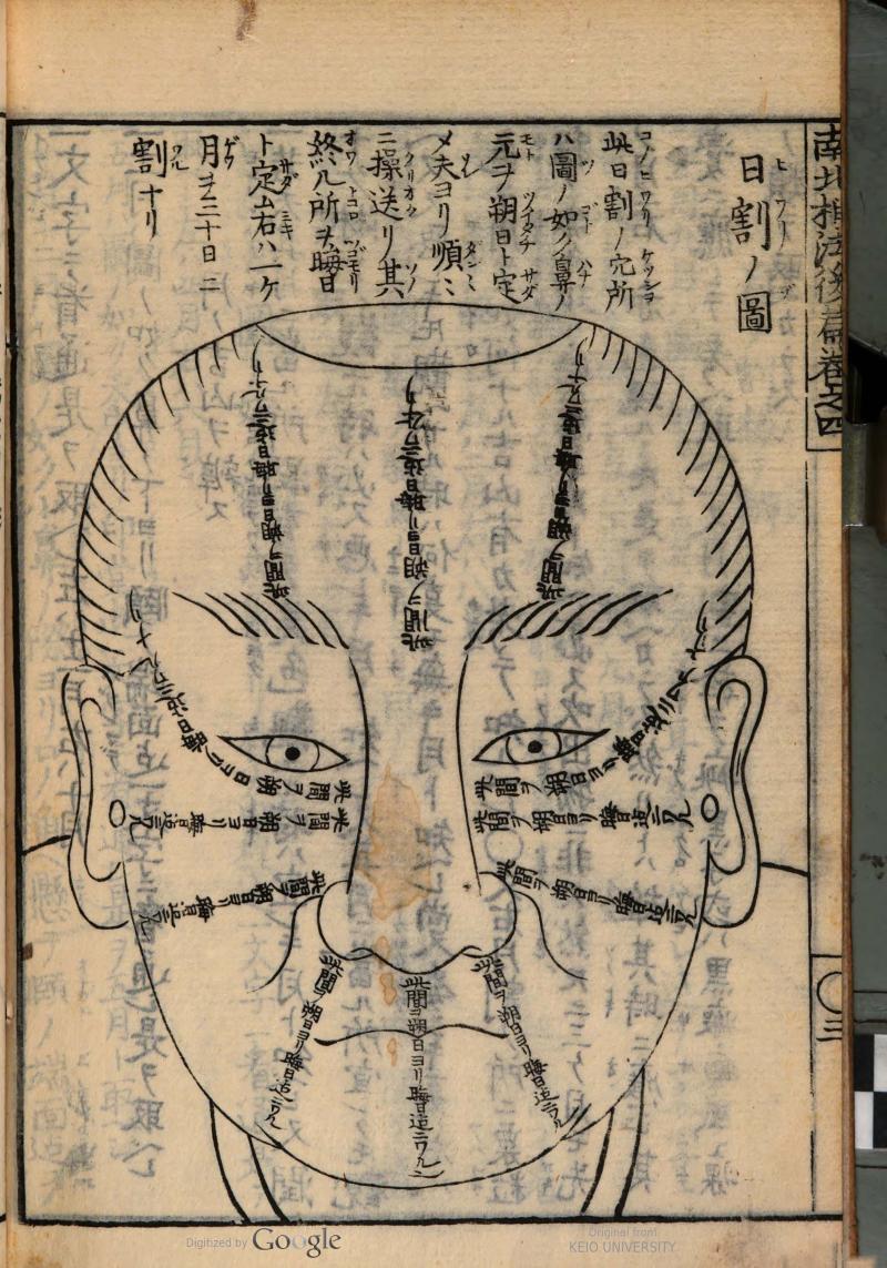 MIZUNO Nanboku, Nanboku sōhō (Physiognomische Studien), spätes 19. Jh. illustriertes Buch, Holzdruck © MAK