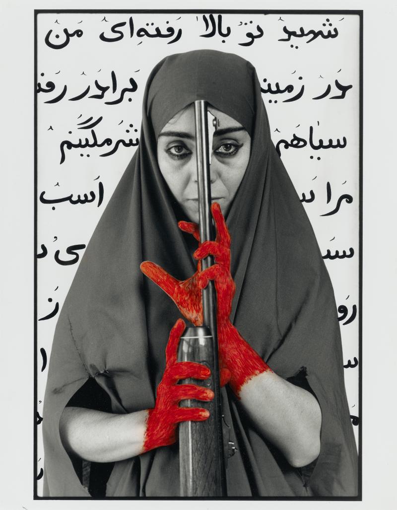 Shirin Neshat, Seeking Martyrdom, 1995 aus der Serie Women of Allah Silbergelatine-Druck, 35,5 x 28 cm Sammlung Osmers © Shirin Neshat