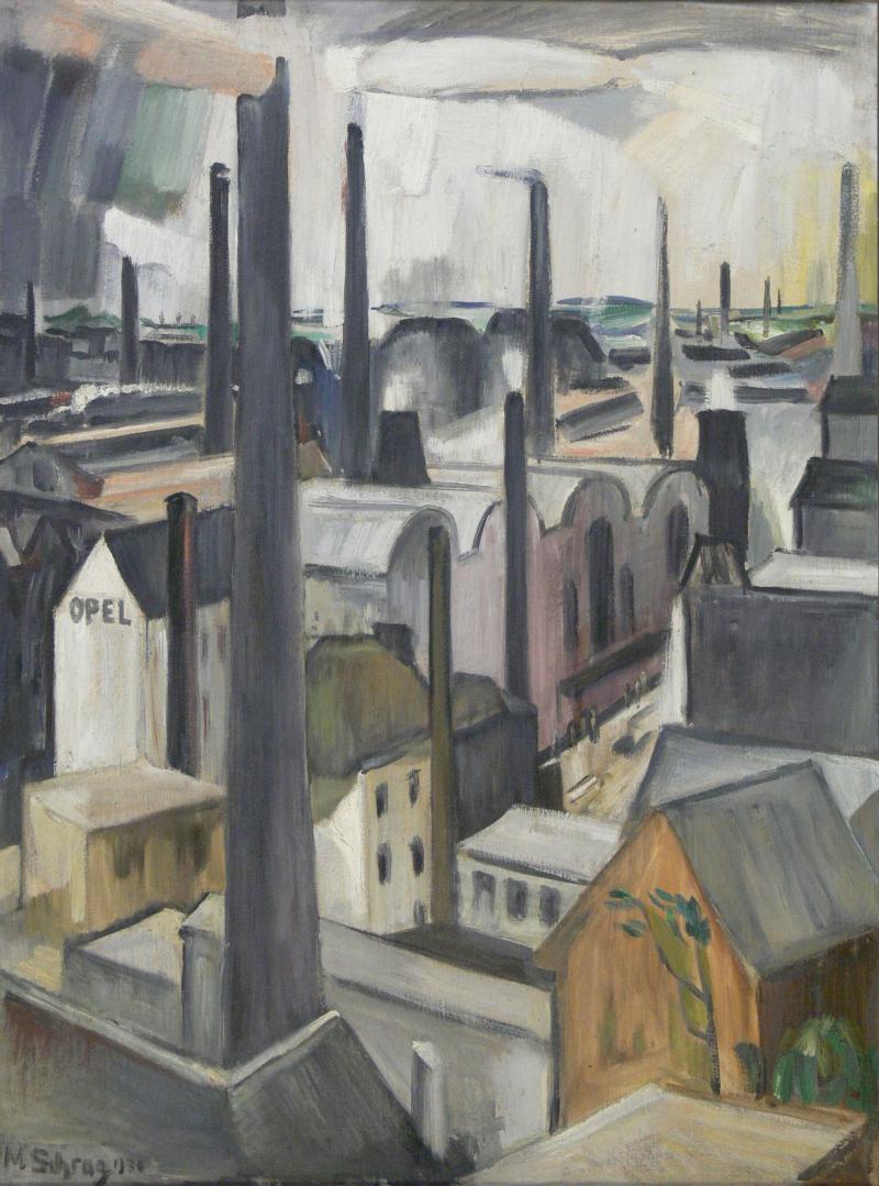 Martha Schrag Blick auf die Vorstadt Kappel, Chemnitz, 1930 Öl auf Leinwand, 90,5 x 67,5 cm Kunstsammlungen Chemnitz