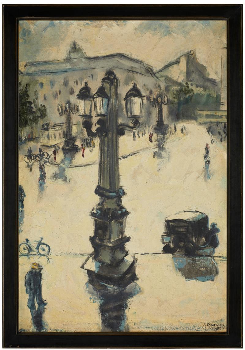 Samson Schames, Opernplatz Frankfurt, 1930, Ölgemälde, Jüdisches Museum Frankfurt