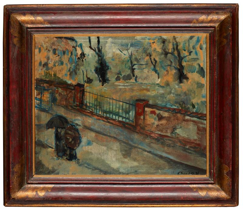 Samson Schames, Straße im Herbst (Rothschildpark), um 1935, Ölgemälde, Jüdisches Museum Frankfurt