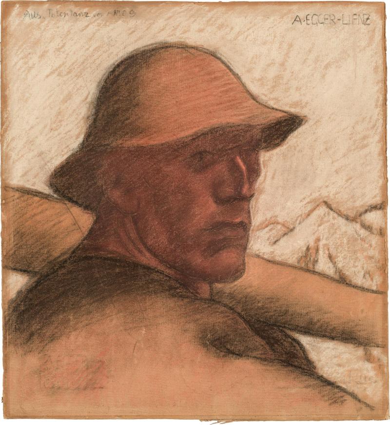 4015  Albin Egger-Lienz  Der zweite Bauer aus Totentanz, um 1920  Schätzpreis: € 35.000 - 70.000