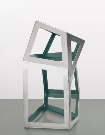 Richard Deacon Cut & Fold #5, 2022 Stainless steel 194 × 157 × 105.5 cm | 76 ⅓ × 61 ¾ × 41 ½ in