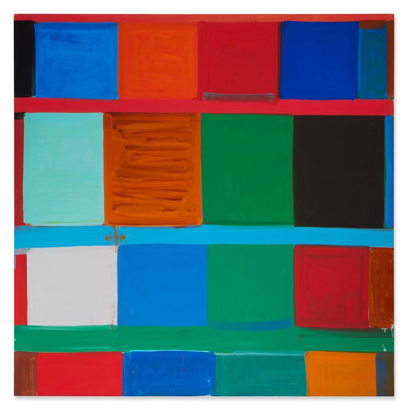 Stanley Whitney, Red, Green, Black, Blues, 2013, Oil on linen, Estimate: $500,000 - 700,000