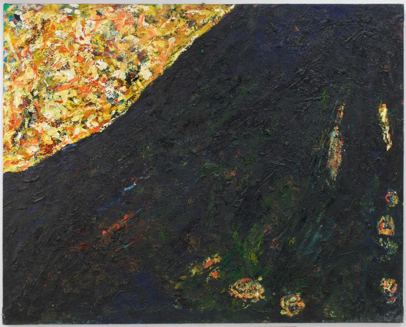 GUNTER DAMISCH  Schräger Horizont  1985  oil on canvas  120 x 150 cm