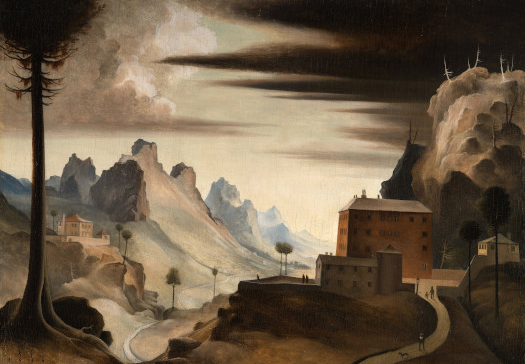 Franz Sedlacek, „Landschaft mit rotem Haus“, 1936, Bild: Schütz Art Society