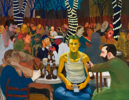 Nicole Eisenman Beer Garden with A.K., 2009