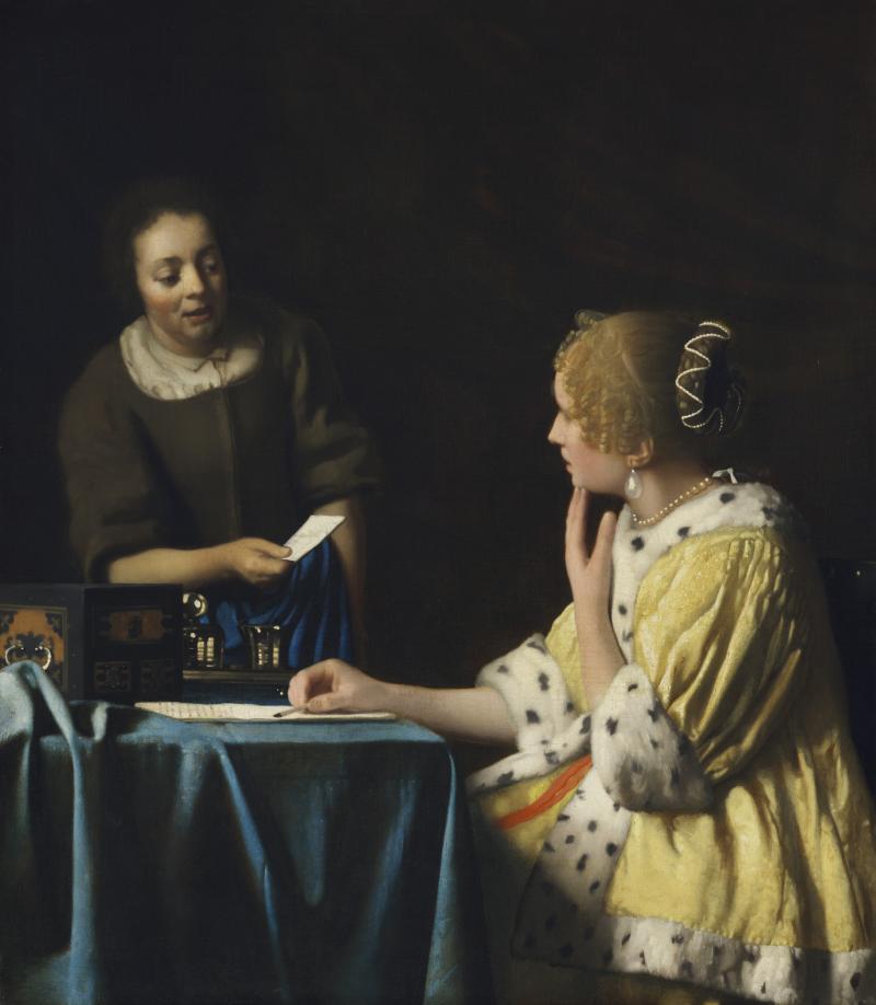 Mistress and Maid, Johannes Vermeer, c. 1665-67, oil on canvas. The Frick Collection, New York. Photo: Joseph Coscia Jr