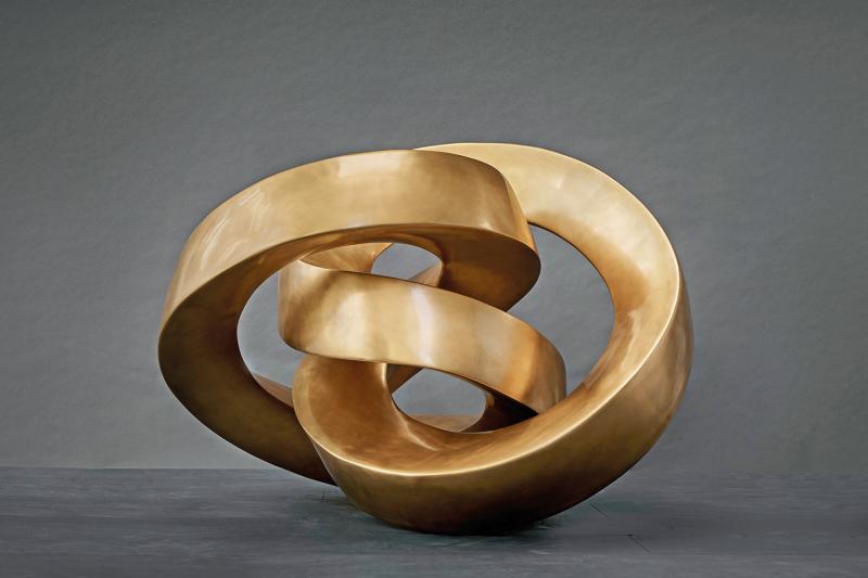 Maximilian Verhas (geb. 1960) Big Rolling Spiral mattierte Bronze, Expl. 2/5 signiert, 2020, WVZ-Nr. 312 100 x 83 x 83 cm