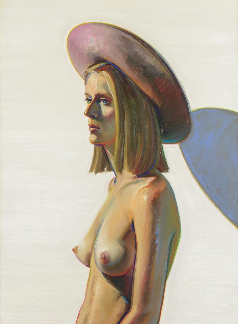 Wayne Thiebaud, Girl with Pink Hat, 1973  Öl auf Leinwand, 91,4 x 74,9 cm San Francisco Museum of Modern Art Schenkung von Jeannette Powell © Wayne Thiebaud Foundation/2022, ProLitteris, Zurich Foto: Katherine Du Tiel