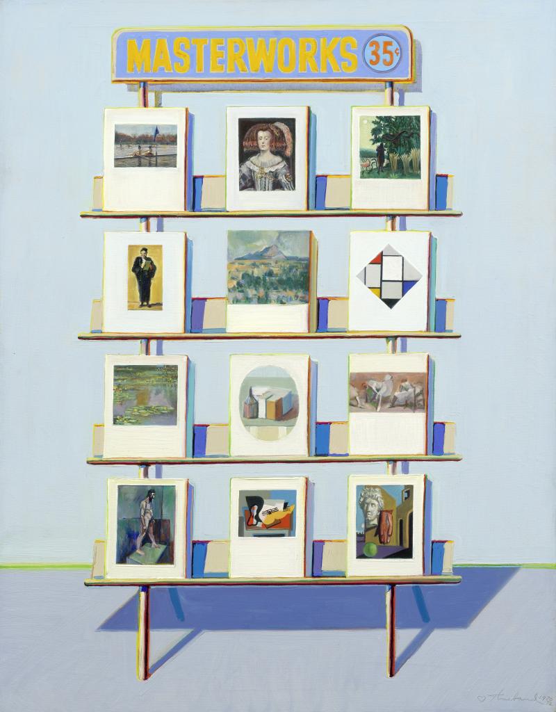 Wayne Thiebaud, 35 Cent Masterworks, 1970−72  Öl auf Leinwand, 91,4 x 61 cm Sammlung der Wayne Thiebaud Foundation © Wayne Thiebaud Foundation/2022, ProLitteris, Zurich