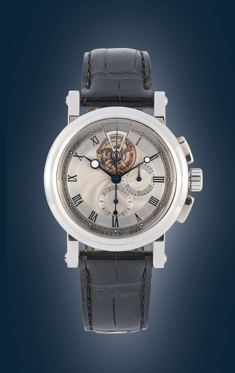 Breguet Marine Tourbillon Chronograph, Armbanduhr, um 2019, Ref. 5837PT, € 40.000–60.000