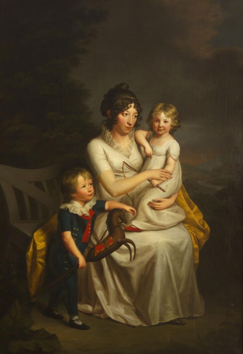 Friedrich Carl Gröger: Henriette von Heintze mit ihren Kindern, 1803