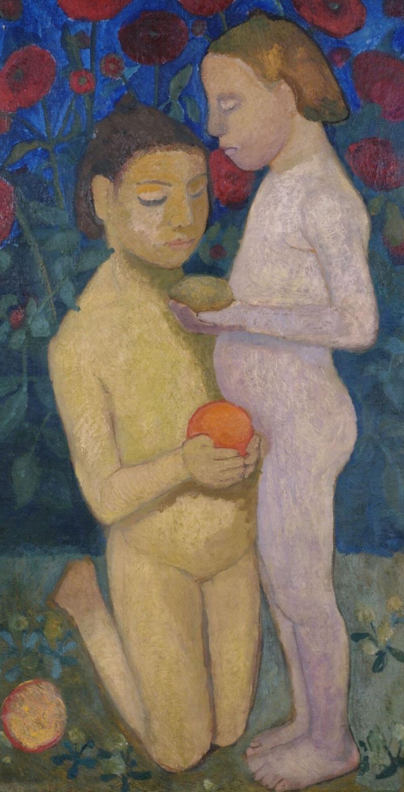 Paula Modersohn-Becker: Mädchenakt vor Mohnblumen II, 1906