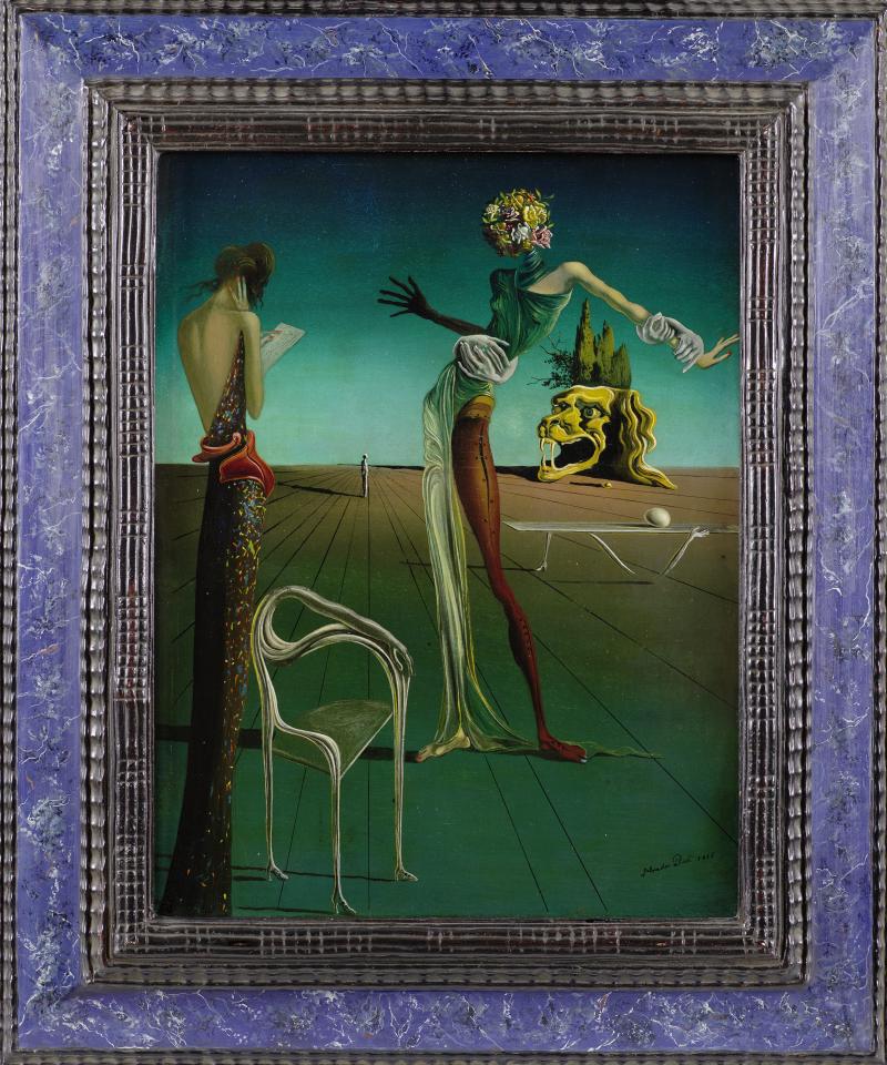 Salvador Dalí, Femme à tête de roses, 1935 Öl auf Holz, 35 x 27 cm Kunsthaus Zürich, 1957 © Salvador Dalí, Fundació Gala-Salvador Dalí / 2023, ProLitteris, Zurich