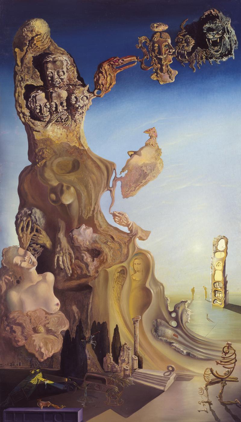 Salvador Dalí, La mémoire de la femme-enfant, 1929 Öl und Collage auf Leinwand, 140 x 81 cm Museo Nacional Centro de Arte Reina Sofía, Salvador Dalí Bequest, 1990 Foto: Archivo Fotográfico Museo Nacional Centro de Arte Reina Sofía, Madrid © Salvador Dalí, Fundació Gala-Salvador Dalí / 2023, ProLitteris, Zurich