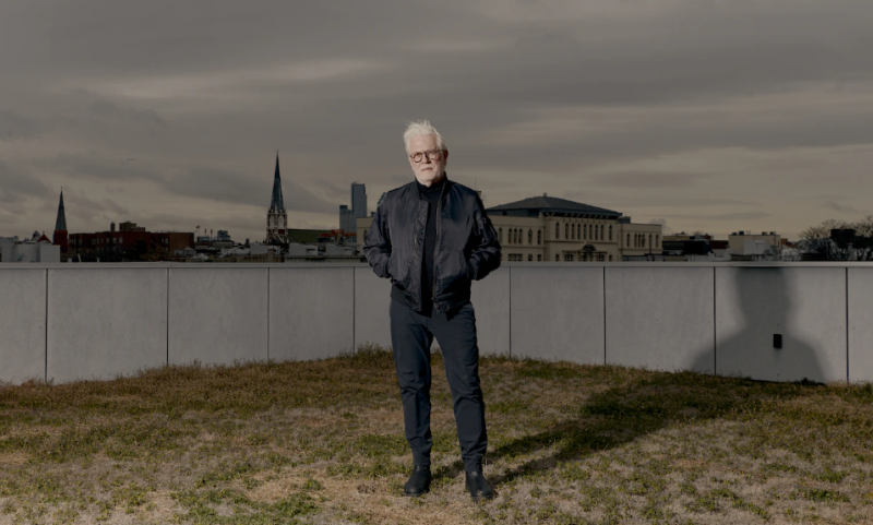 Barry X Ball on his studio’s green roof in Brooklyn, New York. Photo: Vincent Tullo