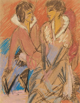 Ernst Ludwig Kirchner, Zwei Frauen, 1912, Pastell und Kohle auf Papier, 43,5 x 33,5 cm, Schätzpreis €300/350.000