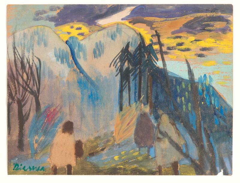 Gerhild Diesner, Innsbruck 1915 – 1995 Innsbruck Der Wald (Hungerburg), 1948 Tempera auf Papier Copyright: Johannes Plattner