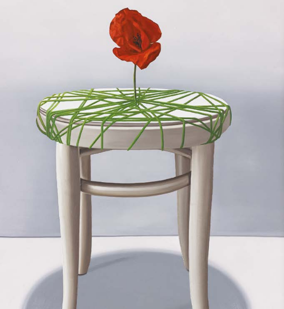 Karen Holländer BLUMENSTOCKERL IIÖl auf Leinwandverso signiert, bezeichnet und datiert 2023100 x 70 cm