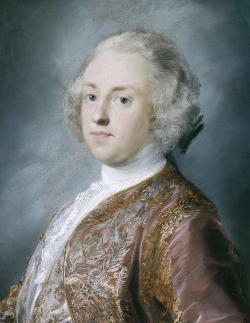 Rosalba Carriera, Ein junger Herr in bräunlichem Samtrock mit Goldstickerei, um 1720/25 Pastell auf Papier 56,5 x 44 cm © Gemäldegalerie Alte Meister, Staatliche Kunstsammlungen Dresden, Foto: Elke Estel/Hans-Peter Klut