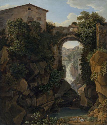 012   Johann Christian Reinhart, Blick auf Tivoli mit dem Ponte di San Rocco. Wohl um 1813.   Schätzpreis 7.000-8.000 €