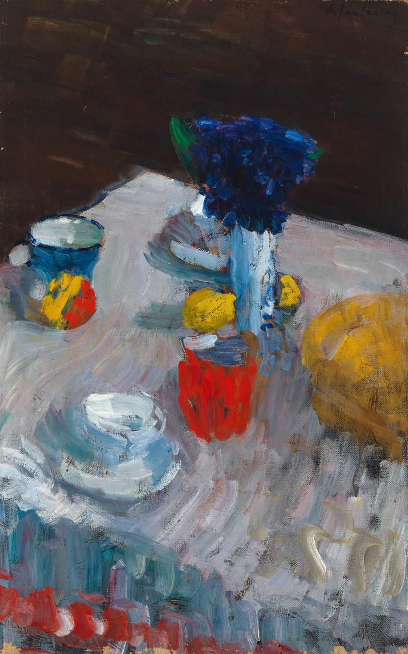 Alexej von Jawlensky (Torschok 1864–1941 Wiesbaden) Gedeckter Tisch, ca. 1904/05, Öl auf Leinwand, 92 x 58 cm, erzielter Preis € 706.250