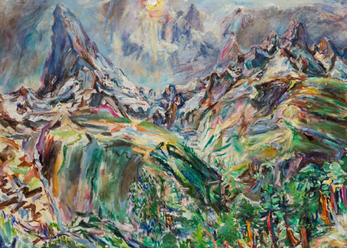 Lot-Nr: 36 Kokoschka, Oskar zugeschrieben (1886-1980) Titel: Matterhorn Schätzpreis: 20000 - 30000,- Euro Rufpreis: 10000,- Euro