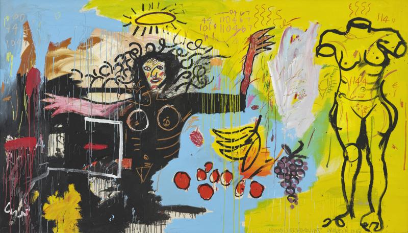 Jean-Michel Basquiat, Untitled (Woman with Roman Torso [Venus]), 1982  Acryl und Ölstift auf Leinwand, 241 x 419,7 cm Privatsammlung © Estate of Jean-Michel Basquiat. Licensed by Artestar, New York Foto: Robert Bayer