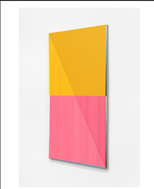 Jonas Weichsel TC Dia (W) Lemon Yellow Kraplak Rose Antique Extra, 2023Oil and acrylic on canvas76 x 48 cm | 29 7/8 x 18 7/8 inThe image is a digital rendering